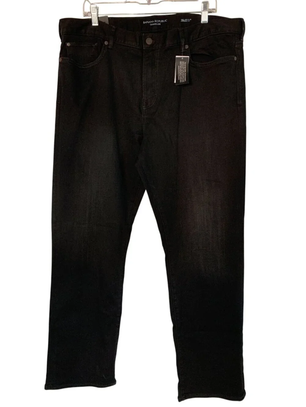 Banana Republic Traveler Luxe Slim Fit Black Jeans 38x32 Mid Rise NWT $129